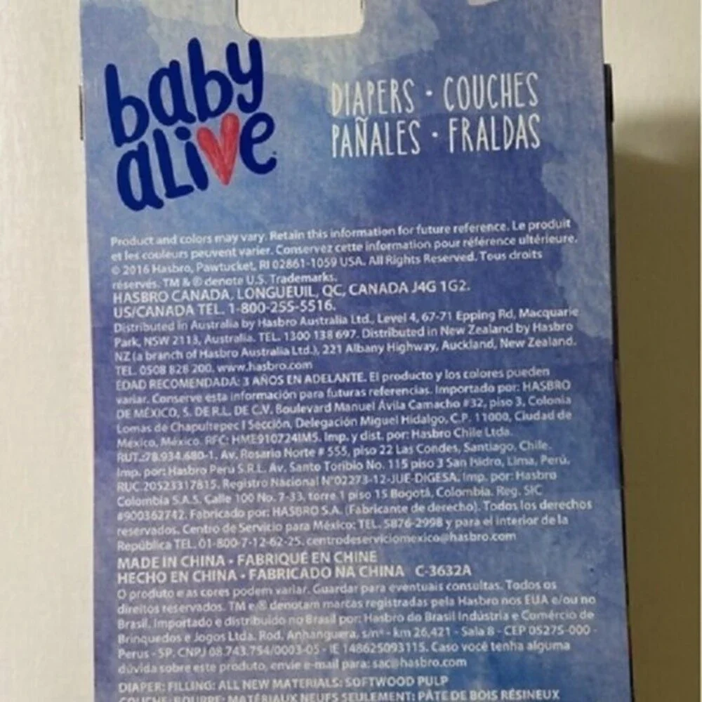 Baby Alive Diapers Pack 6 Count NEW Doll Fun Play Kids Change Pants Baby Doll